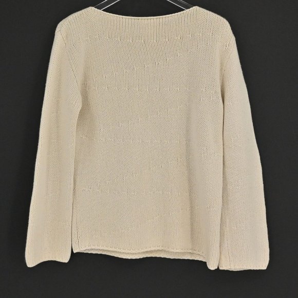 CHANEL Womens VTG Cream Cashmere Sweater Long Sleeve Chunky Knit Sz US 4 / IT 40 - Picture 6 of 10